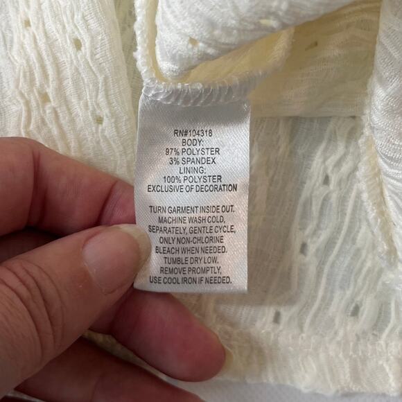 Y2K Derek Heart Babydoll Womens Top Small Festival Boho Crochet Dainty Cottage - Picture 9 of 9